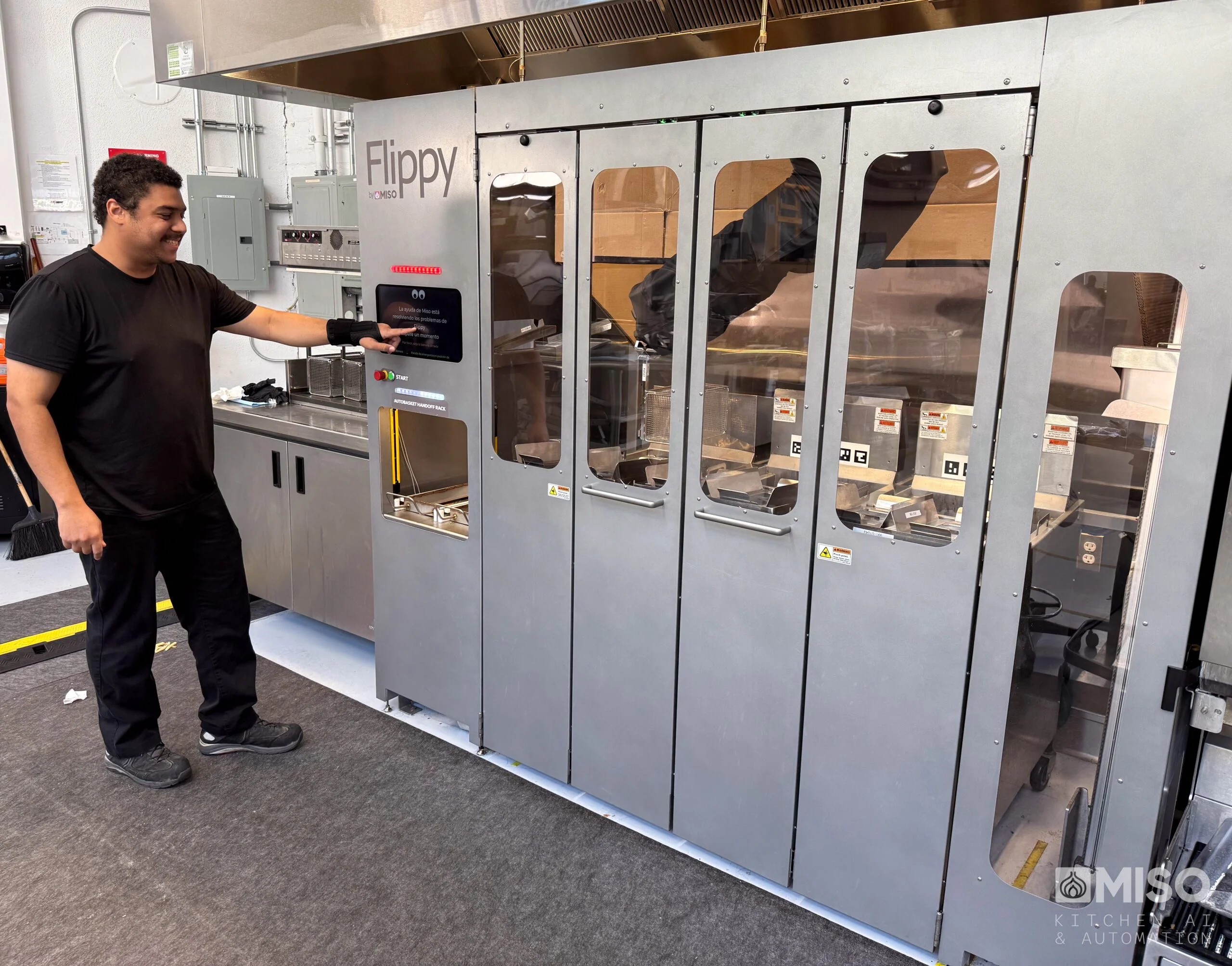 Flippy is a self contained robotic fry cooking platform designed to automate restaurant workflows.