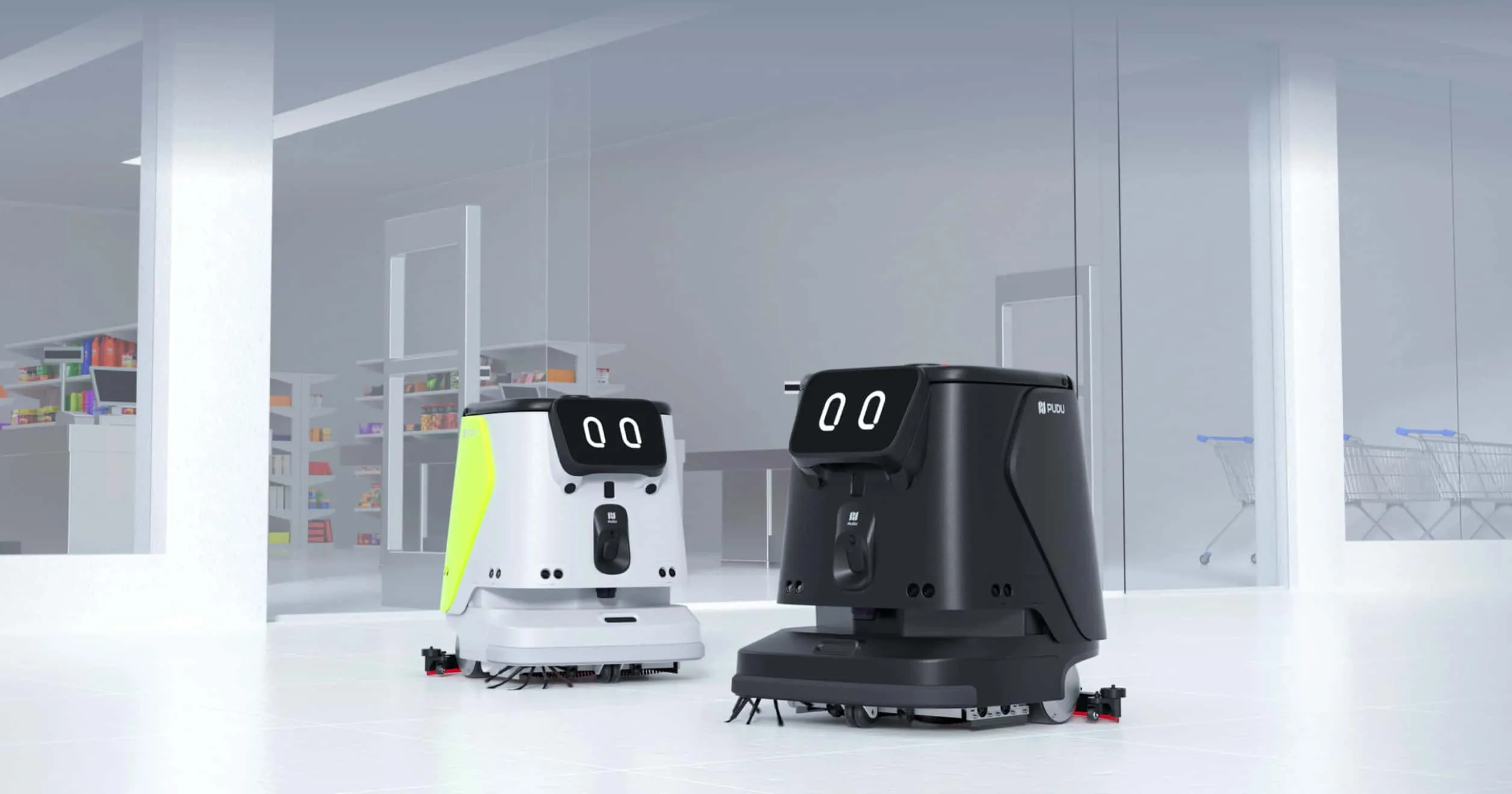 Pudu cleaning robots use autonomous navigation to keep high traffic areas spopt free.