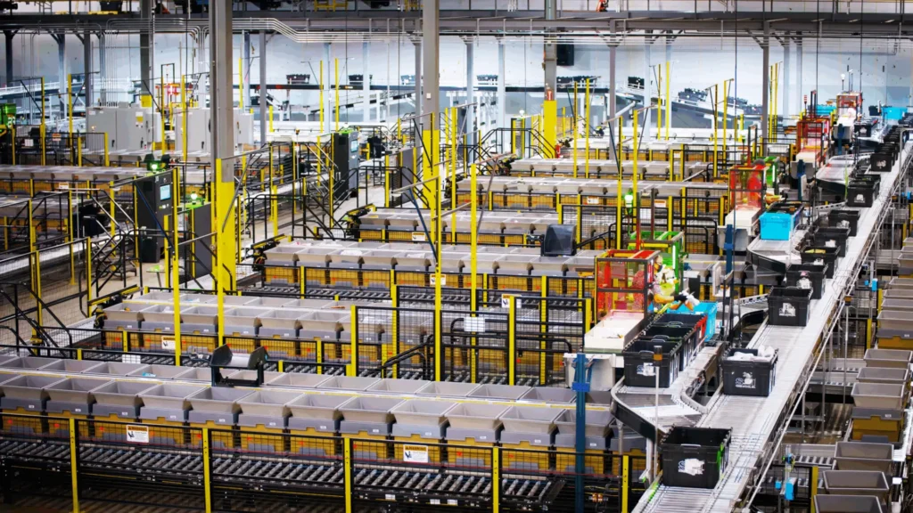 Berkshire Grey’s warehouse automation system showing robotic equipment and integrated material handling operations.