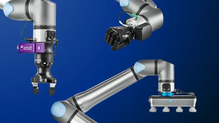 Next-generation g-Series collaborative robots with enhanced connectivity for smart grippers, cameras, and sensors.