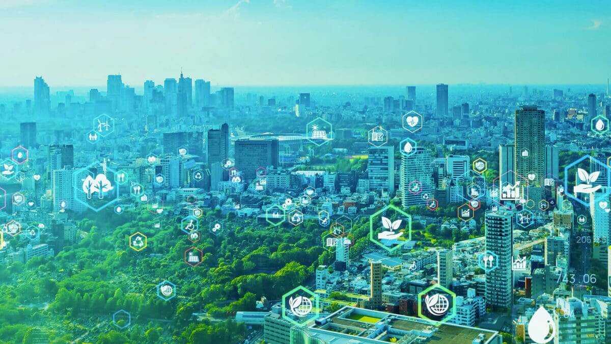 A vision of a modern city shaped by technological innovation, sustainable development, and improved urban living.
