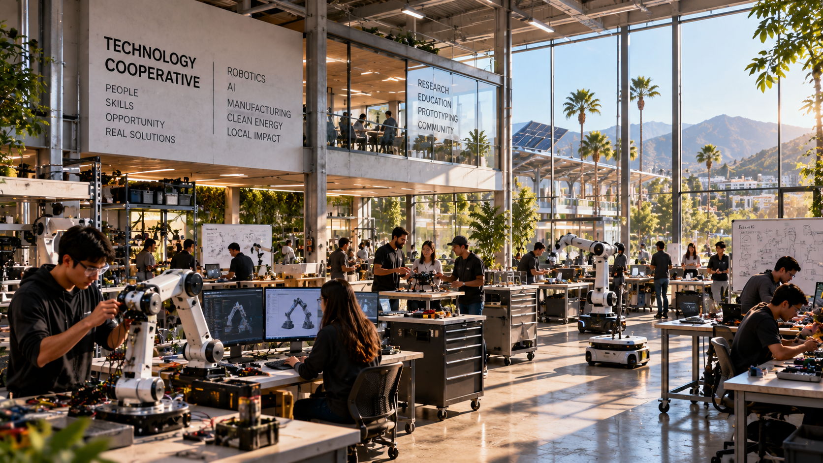 Engineers and developers collaborate on robotics, artificial intelligence, and emerging technologies.