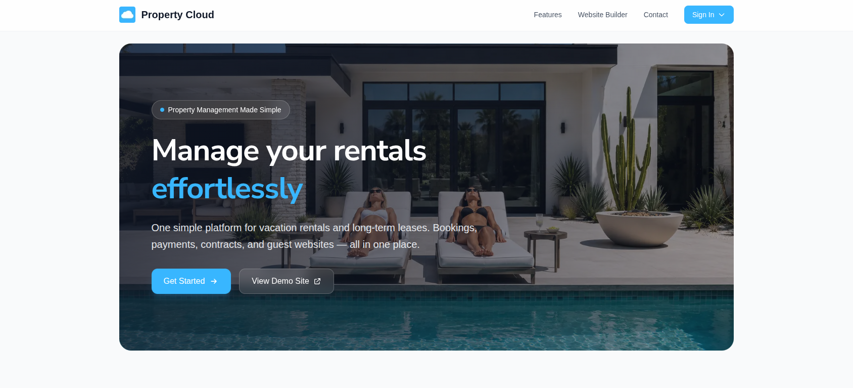 Property Cloud Rental Property Management Platform